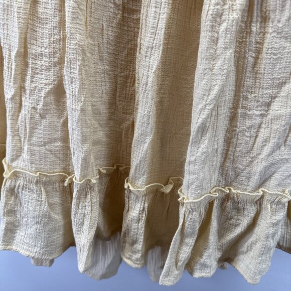 Y2K Babydoll Tiered Bohemian Lined Dress Size Large Strappy Adj Ruffled Short - Picture 3 of 9